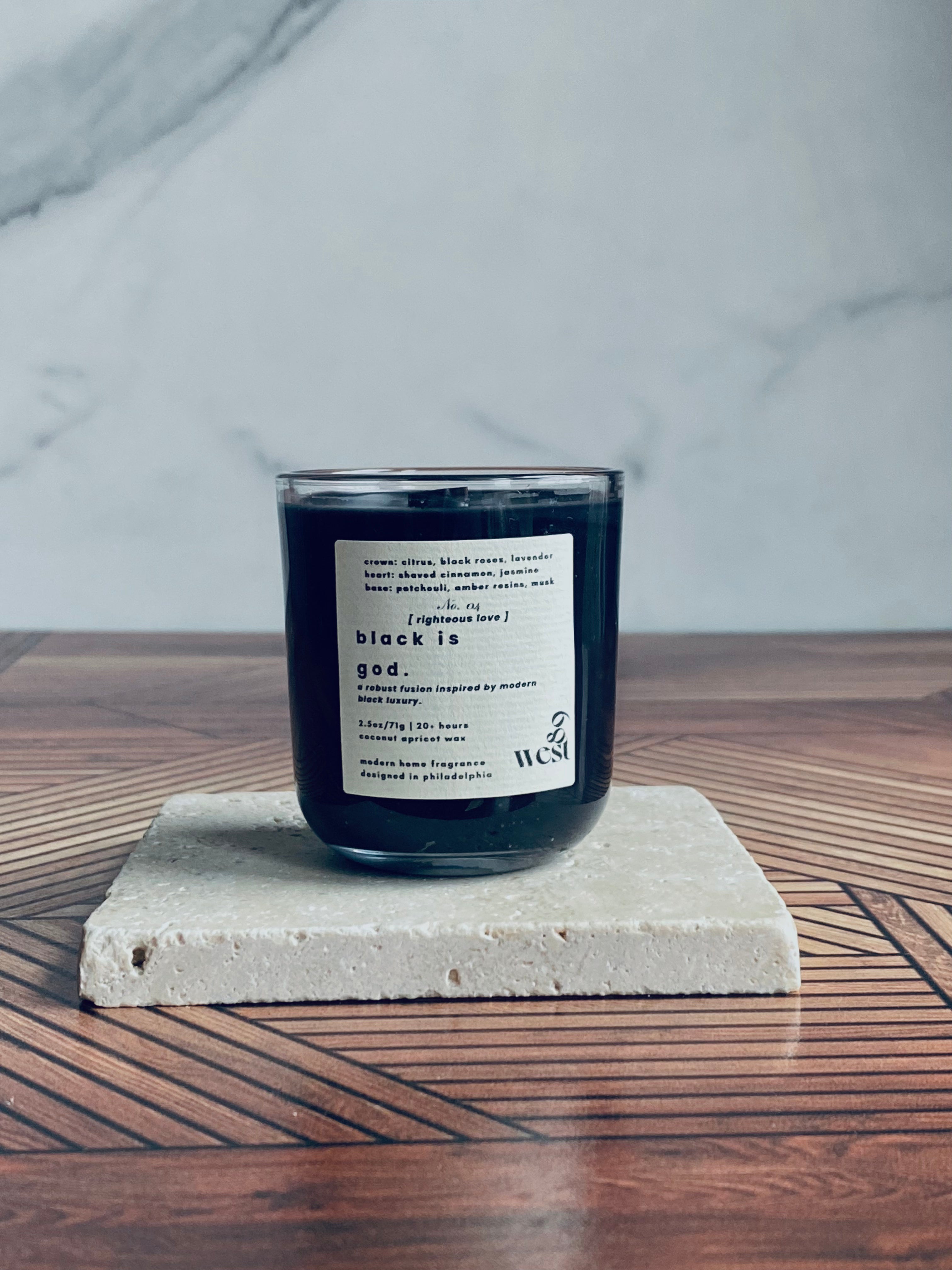 black is god. | travel candle.